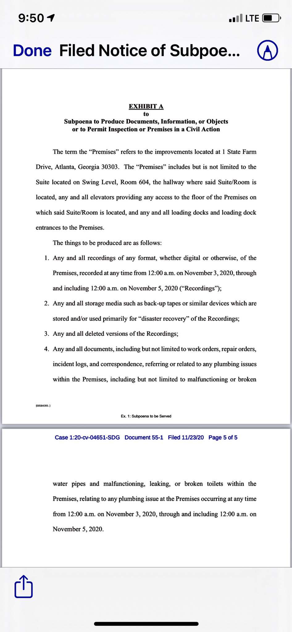 Filed Notice of Subpoena 2